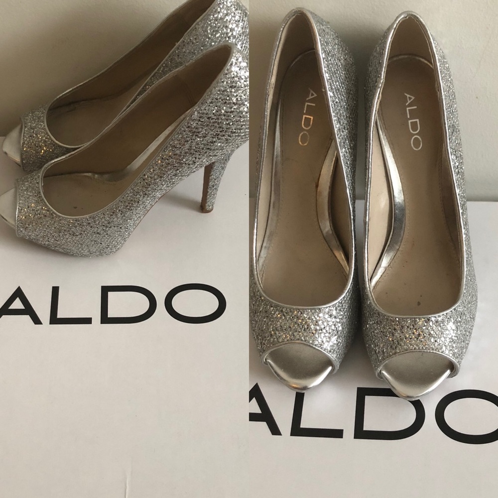 Sliver Glitter Heels